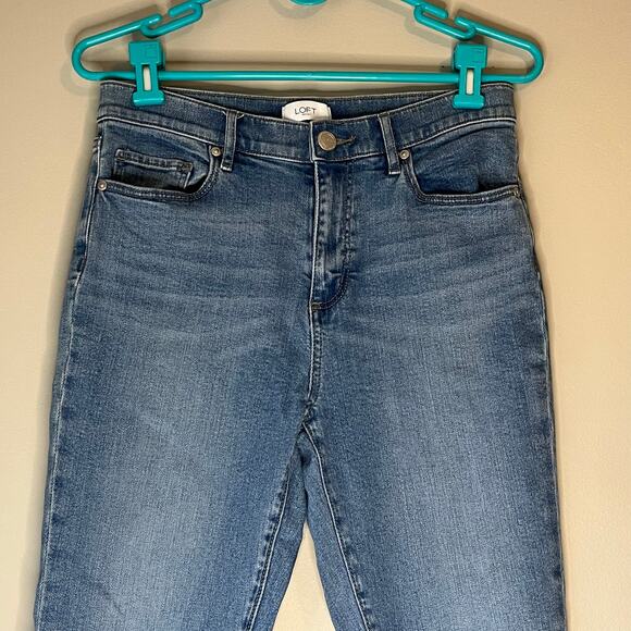 Loft Light Wash High Rise Skinny Ankle Jean Size 6 - Picture 6 of 14